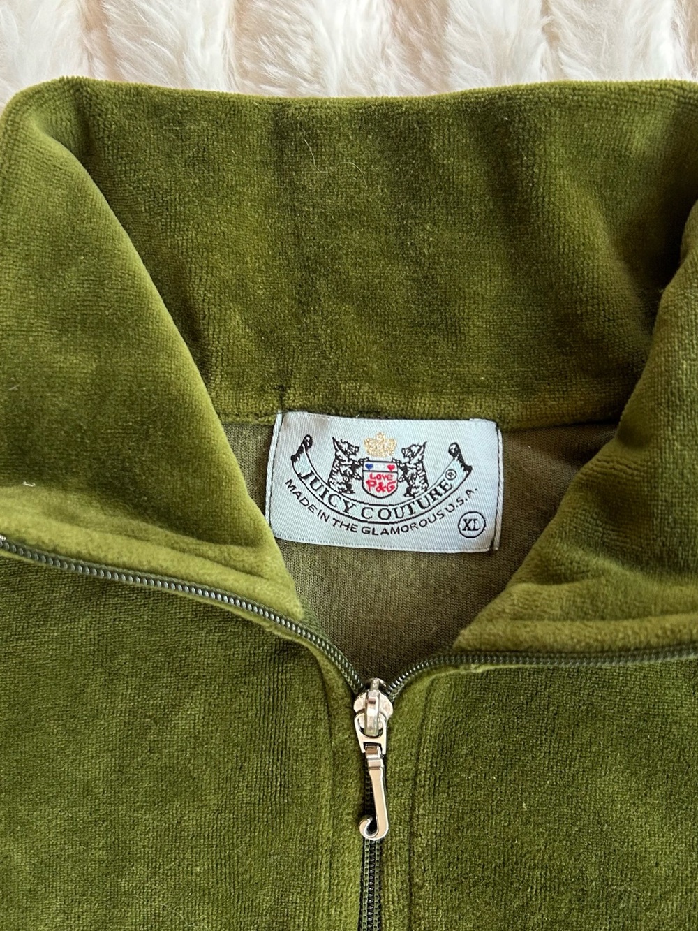 Y2K Vintage Juicy Couture Velour Tracksuit Set Made in USA Green - Picture 6 of 13